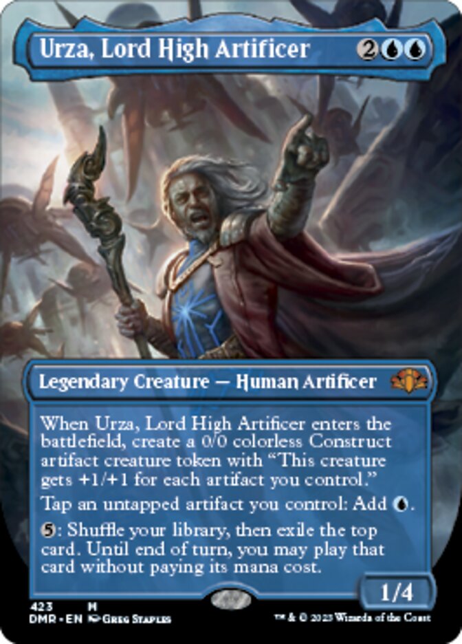 Urza, Lord High Artificer (Borderless Alternate Art) [Dominaria Remastered] | Card Merchant Takapuna