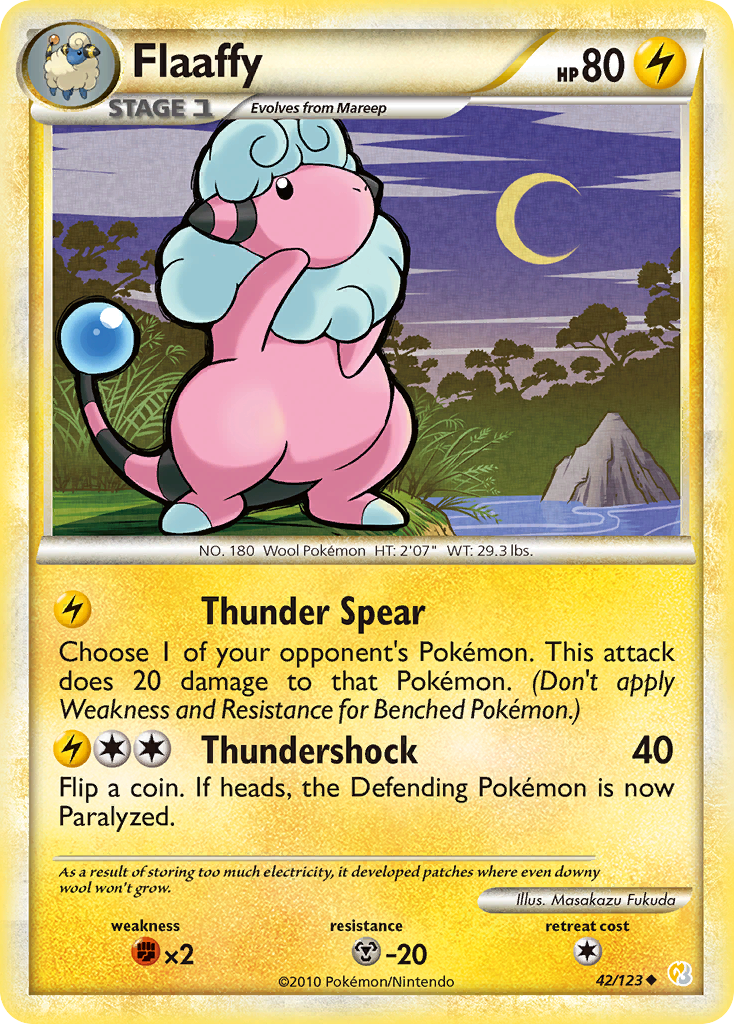 Flaaffy (42/123) [HeartGold & SoulSilver: Base Set] | Card Merchant Takapuna