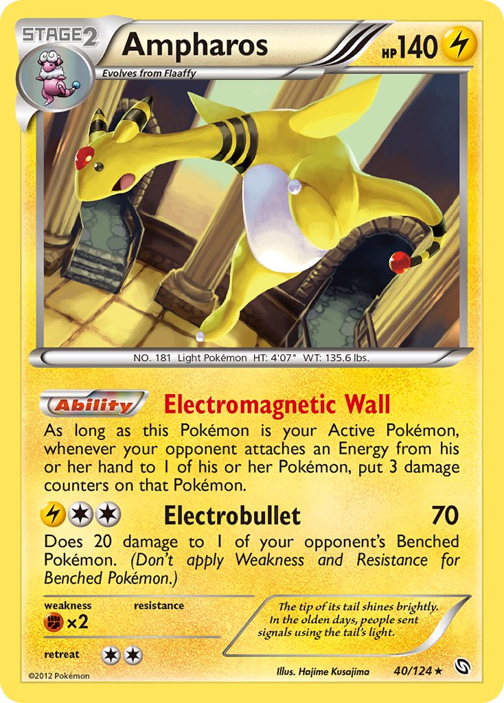 Ampharos (40/124) (Cosmos Holo) (Blister Exclusive) [Black & White: Dragons Exalted] | Card Merchant Takapuna