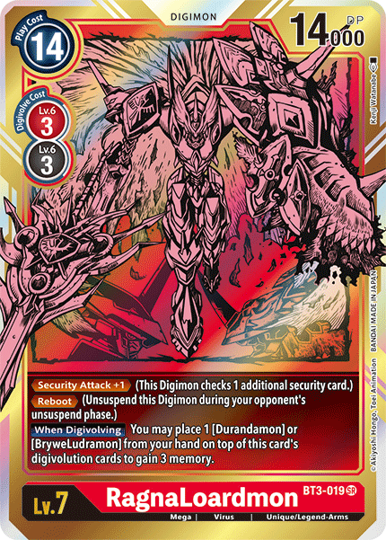 RagnaLoardmon [BT3-019] (Alternate Art) [Release Special Booster Ver.1.5] | Card Merchant Takapuna