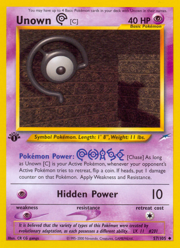 Unown [C] (57/105) [Neo Destiny 1st Edition] | Card Merchant Takapuna