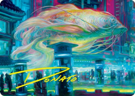 Skyswimmer Koi Art Card (Gold-Stamped Signature) [Kamigawa: Neon Dynasty Art Series] | Card Merchant Takapuna
