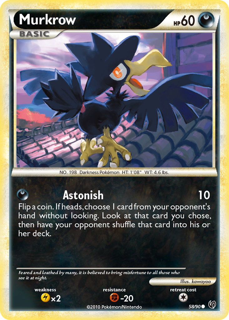 Murkrow (58/90) [HeartGold & SoulSilver: Undaunted] | Card Merchant Takapuna