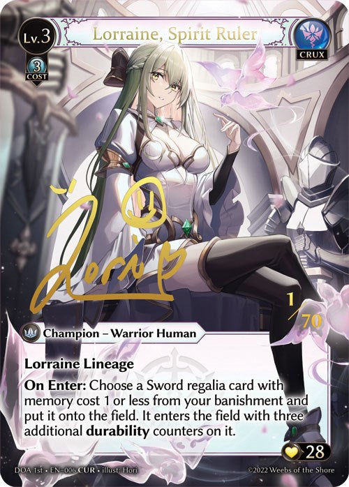Lorraine, Spirit Ruler (CUR) (006) [Dawn of Ashes: 1st Edition] | Card Merchant Takapuna