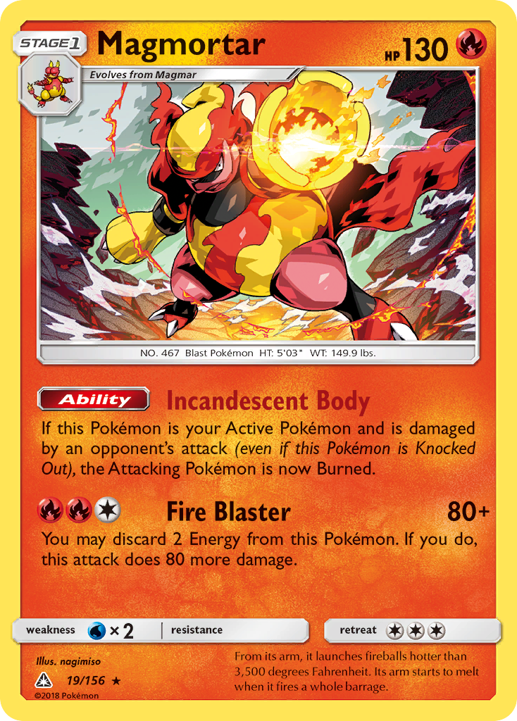 Magmortar (19/156) [Sun & Moon: Ultra Prism] | Card Merchant Takapuna