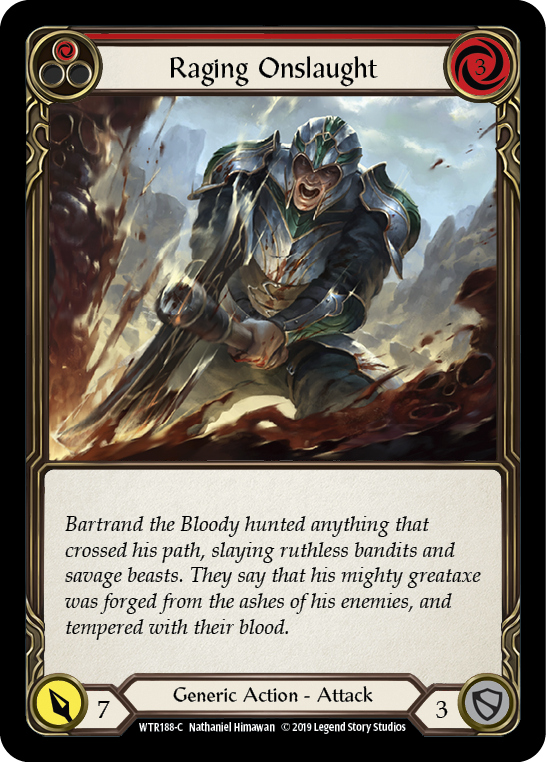 Raging Onslaught (Red) [WTR188-C] (Welcome to Rathe)  Alpha Print Rainbow Foil | Card Merchant Takapuna