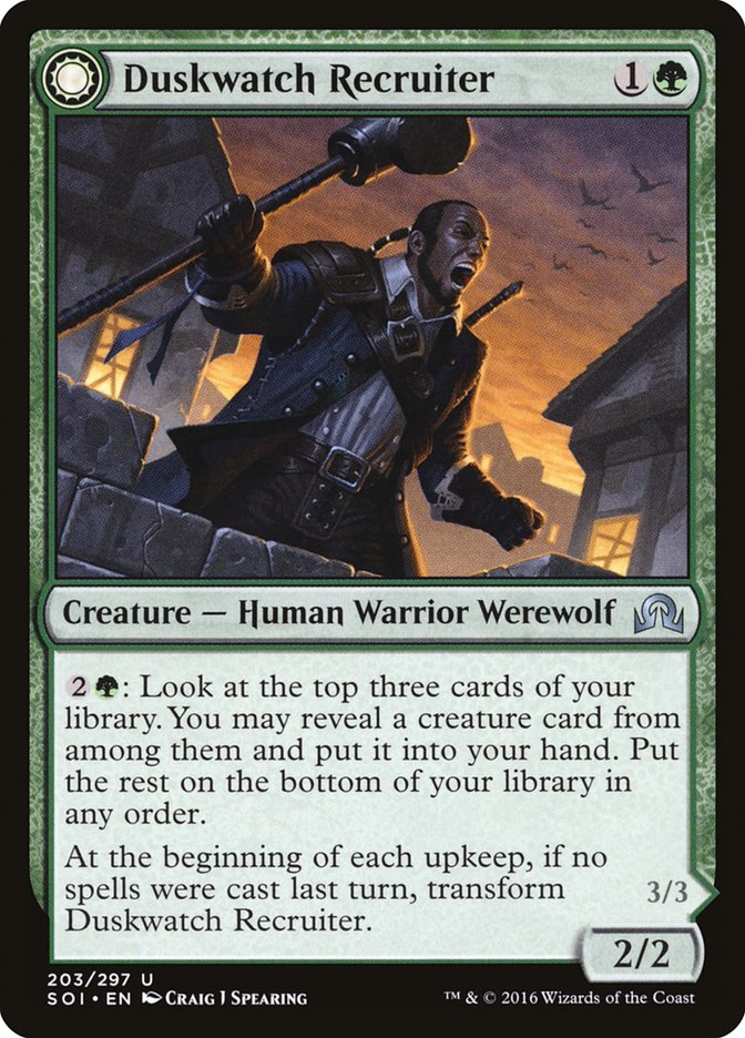 Duskwatch Recruiter // Krallenhorde Howler [Shadows over Innistrad] | Card Merchant Takapuna