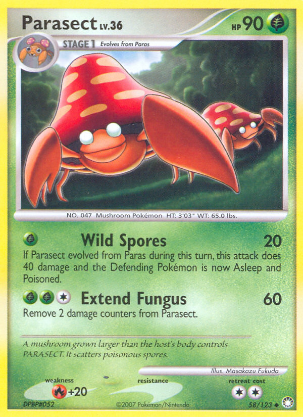 Parasect (58/123) [Diamond & Pearl: Mysterious Treasures] | Card Merchant Takapuna