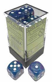 Chessex - Signature 16mm D6 (12 Dice) Festive Waterlily/White | Card Merchant Takapuna