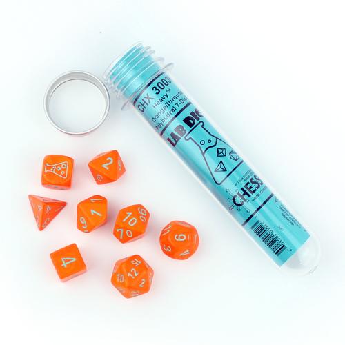 Chessex - HeavyTM Dice Polyhedral Orange/turquoise 7-Die Set | Card Merchant Takapuna