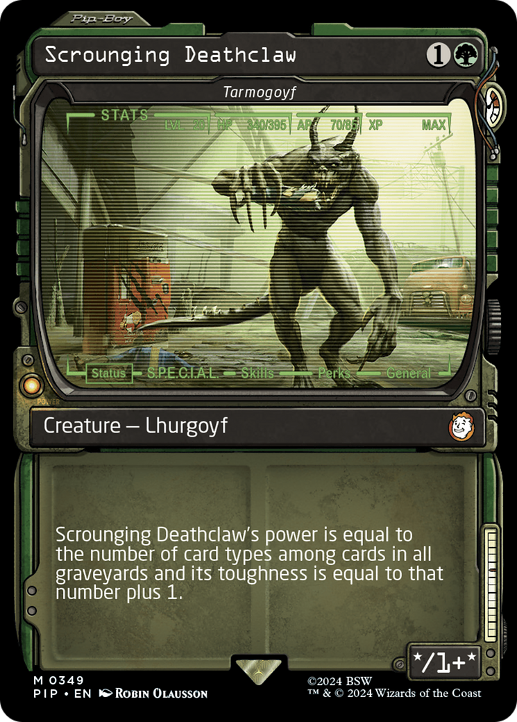 Scrounging Deathclaw - Tarmogoyf (Showcase) [Fallout] | Card Merchant Takapuna
