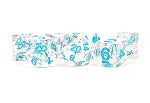 Resin Polyhedral Dice Set: Clear Confetti | Card Merchant Takapuna