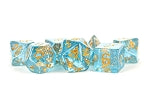 Resin Polyhedral Dice Set: Blue w/ Gold Foil | Card Merchant Takapuna
