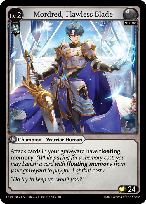 Mordred, Flawless Blade (018) [Dawn of Ashes: 1st Edition] | Card Merchant Takapuna