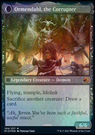 Jerren, Corrupted Bishop // Ormendahl, the Corrupted [Innistrad: Midnight Hunt Prerelease Promos] | Card Merchant Takapuna