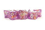 Resin Polyhedral Dice Set: Purple w/ Gold Foil | Card Merchant Takapuna