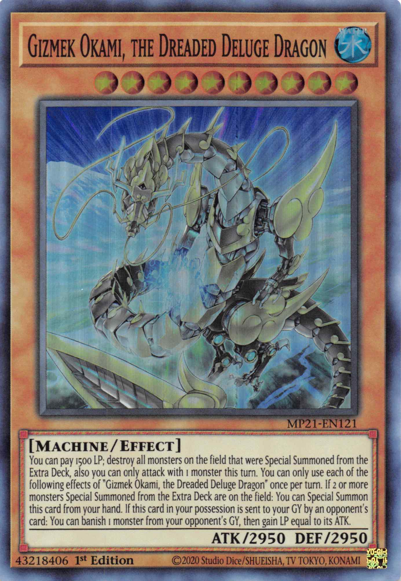 Gizmek Okami, the Dreaded Deluge Dragon [MP21-EN121] Super Rare | Card Merchant Takapuna