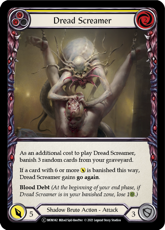 Dread Screamer (Yellow) [U-MON142] (Monarch Unlimited)  Unlimited Normal | Card Merchant Takapuna