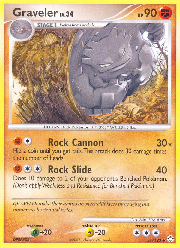 Graveler (51/123) [Diamond & Pearl: Mysterious Treasures] | Card Merchant Takapuna
