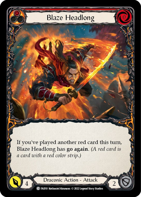 Blaze Headlong [FAI010] (Uprising Fai Blitz Deck) | Card Merchant Takapuna