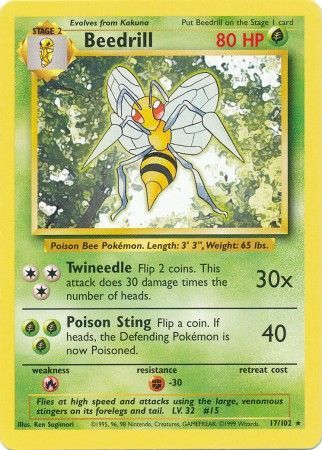 Beedrill (17/102) [Base Set Unlimited] | Card Merchant Takapuna