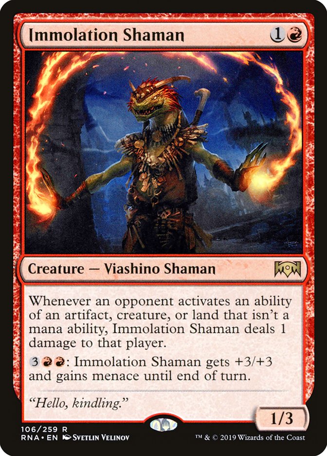 Immolation Shaman [Ravnica Allegiance] | Card Merchant Takapuna