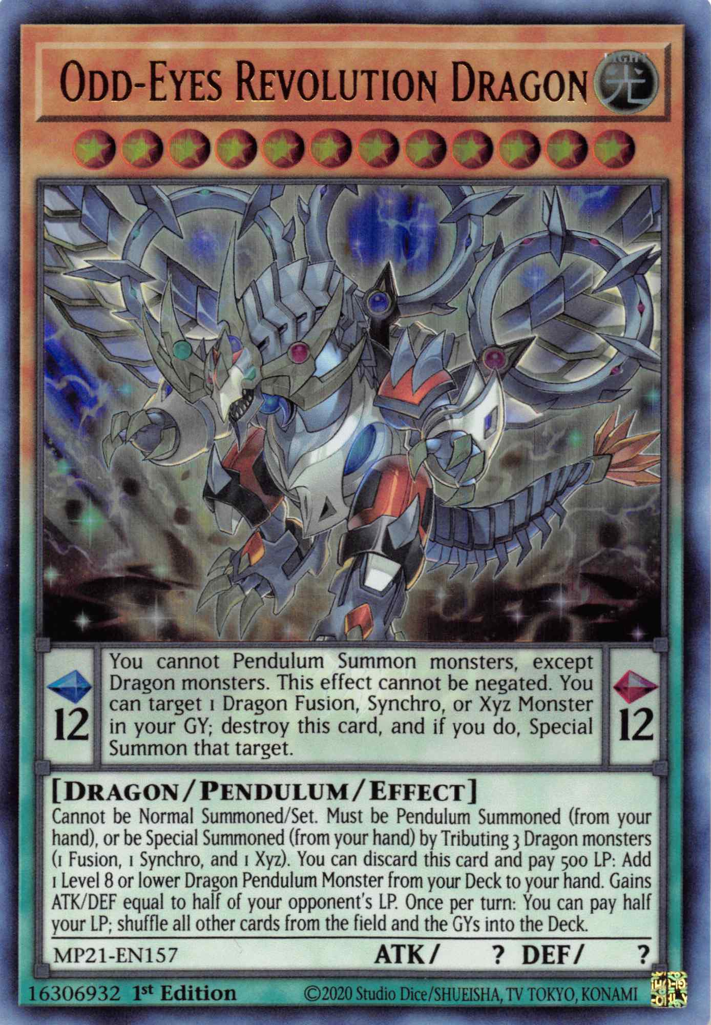 Odd-Eyes Revolution Dragon [MP21-EN157] Ultra Rare | Card Merchant Takapuna