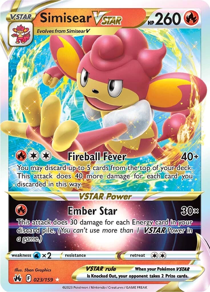 Simisear VSTAR (023/159) [Sword & Shield: Crown Zenith] | Card Merchant Takapuna