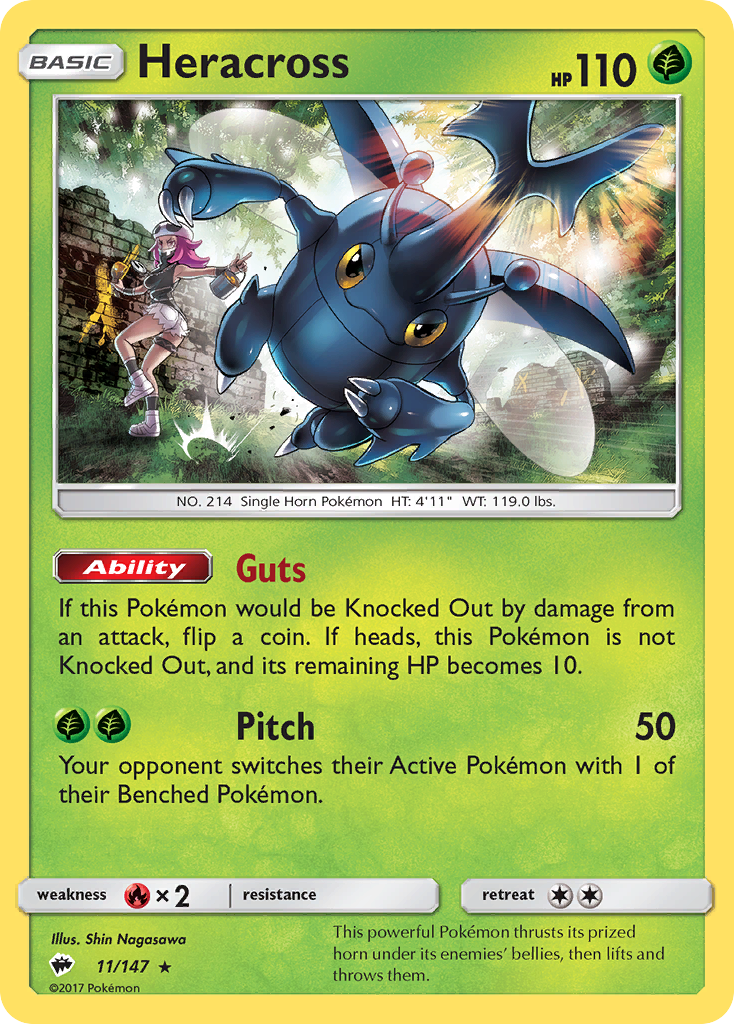 Heracross (11/147) [Sun & Moon: Burning Shadows] | Card Merchant Takapuna