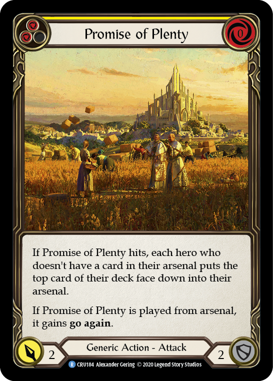 Promise of Plenty (Yellow) [CRU184] (Crucible of War)  1st Edition Normal | Card Merchant Takapuna