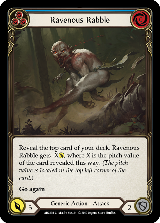 Ravenous Rabble (Blue) [ARC193-C] (Arcane Rising)  1st Edition Normal | Card Merchant Takapuna
