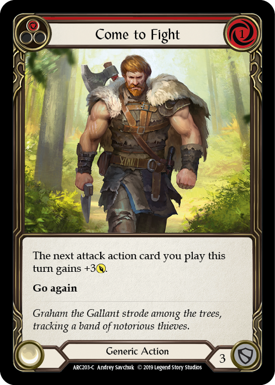 Come to Fight (Red) [ARC203-C] (Arcane Rising)  1st Edition Normal | Card Merchant Takapuna