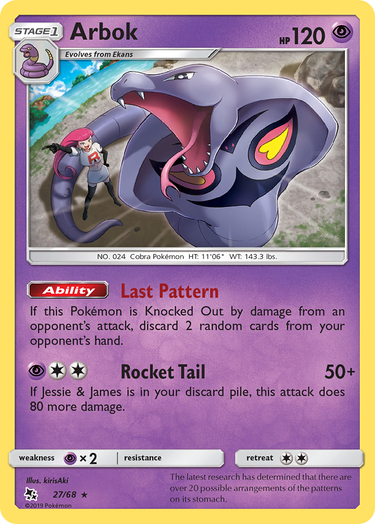 Arbok (27/68) [Sun & Moon: Hidden Fates] | Card Merchant Takapuna