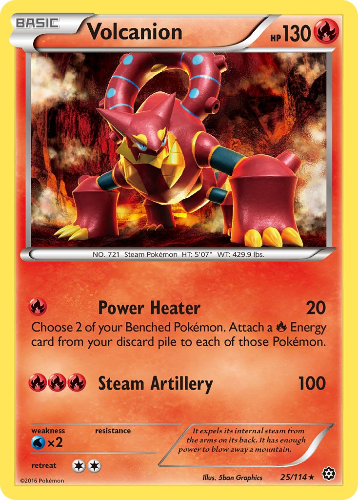 Volcanion (25/114) (Cracked Ice Holo) (Theme Deck Exclusive) [XY: Steam Siege] | Card Merchant Takapuna
