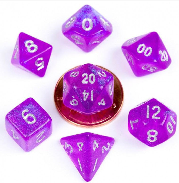 Mini Polyhedral Dice Set: Stardust Purple | Card Merchant Takapuna