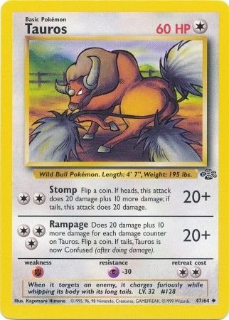 Tauros (47/64) [Jungle Unlimited] | Card Merchant Takapuna