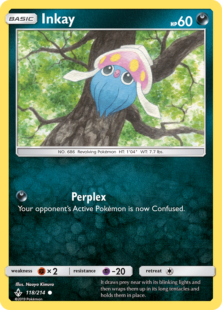 Inkay (118/214) [Sun & Moon: Unbroken Bonds] | Card Merchant Takapuna