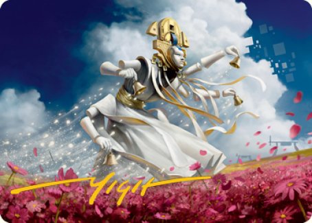Myojin of Blooming Dawn Art Card (Gold-Stamped Signature) [Kamigawa: Neon Dynasty Art Series] | Card Merchant Takapuna