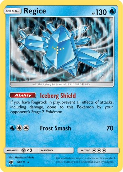 Regice (28/111) [Sun & Moon: Crimson Invasion] | Card Merchant Takapuna