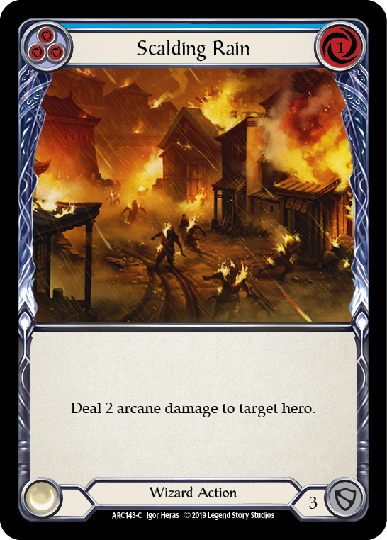 Scalding Rain (Blue) [ARC143-C] (Arcane Rising)  1st Edition Normal | Card Merchant Takapuna