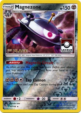 Magnezone (83/156) (League Promo 1st Place) [Sun & Moon: Ultra Prism] | Card Merchant Takapuna