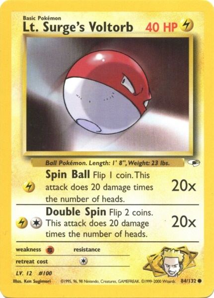 Lt. Surge's Voltorb (84/132) [Gym Heroes Unlimited] | Card Merchant Takapuna