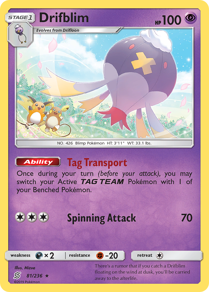 Drifblim (81/236) [Sun & Moon: Unified Minds] | Card Merchant Takapuna
