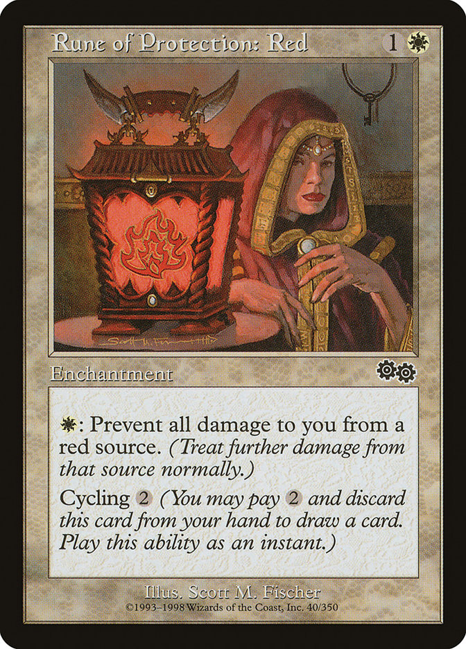 Rune of Protection: Red [Urza's Saga] | Card Merchant Takapuna