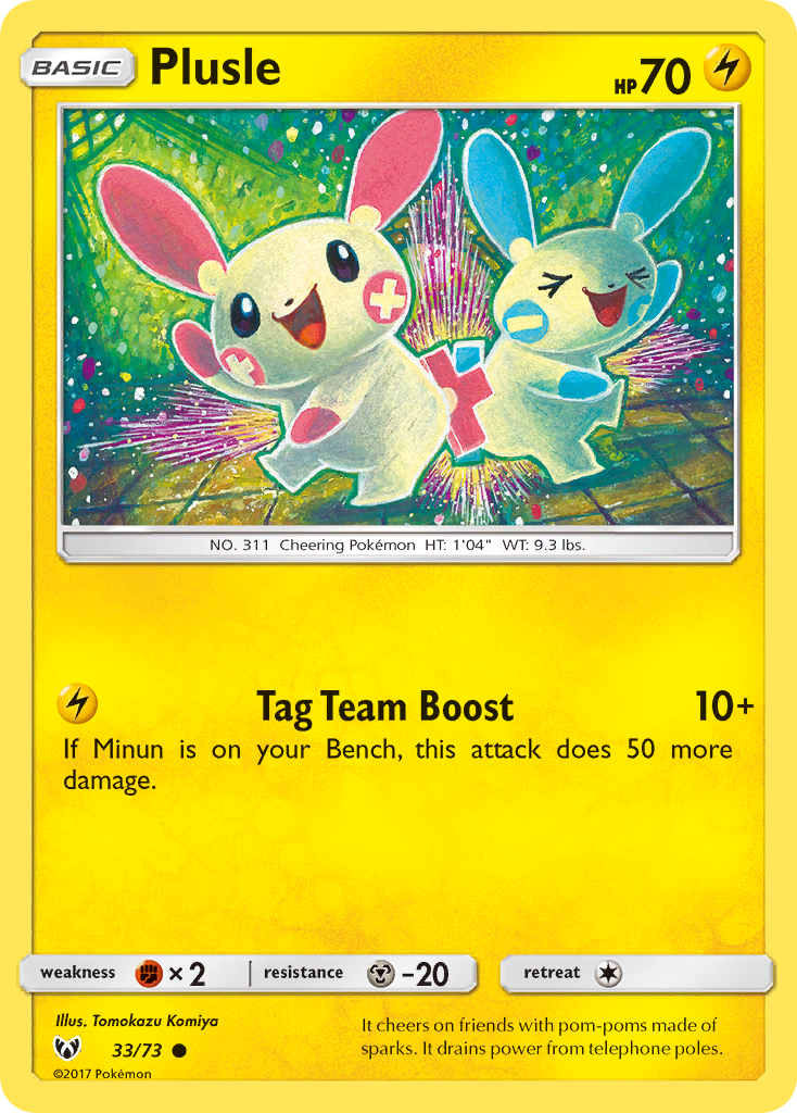 Plusle (33/73) [Sun & Moon: Shining Legends] | Card Merchant Takapuna