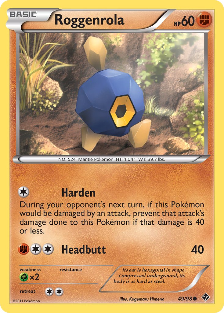 Roggenrola (49/98) (Cracked Ice Holo) (Blister Exclusive) [Black & White: Emerging Powers] | Card Merchant Takapuna