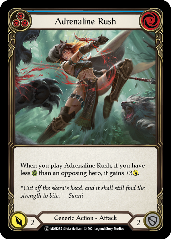 Adrenaline Rush (Blue) [U-MON265-RF] (Monarch Unlimited)  Unlimited Rainbow Foil | Card Merchant Takapuna