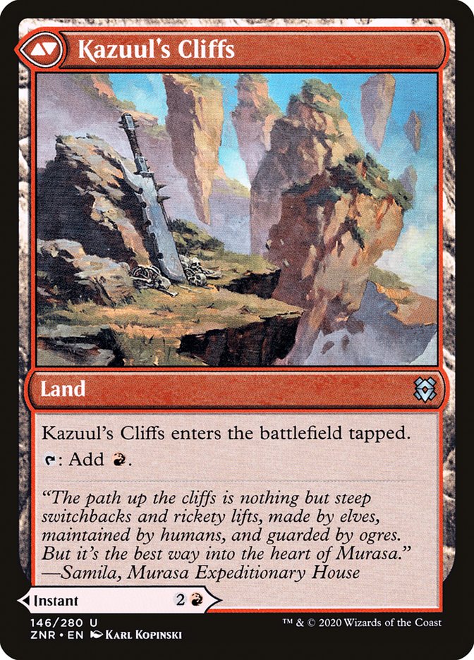 Kazuul's Fury // Kazuul's Cliffs [Zendikar Rising] | Card Merchant Takapuna