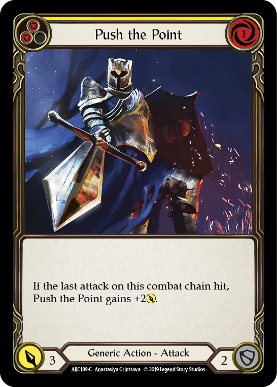 Push the Point (Yellow) [ARC189-C] (Arcane Rising)  1st Edition Rainbow Foil | Card Merchant Takapuna