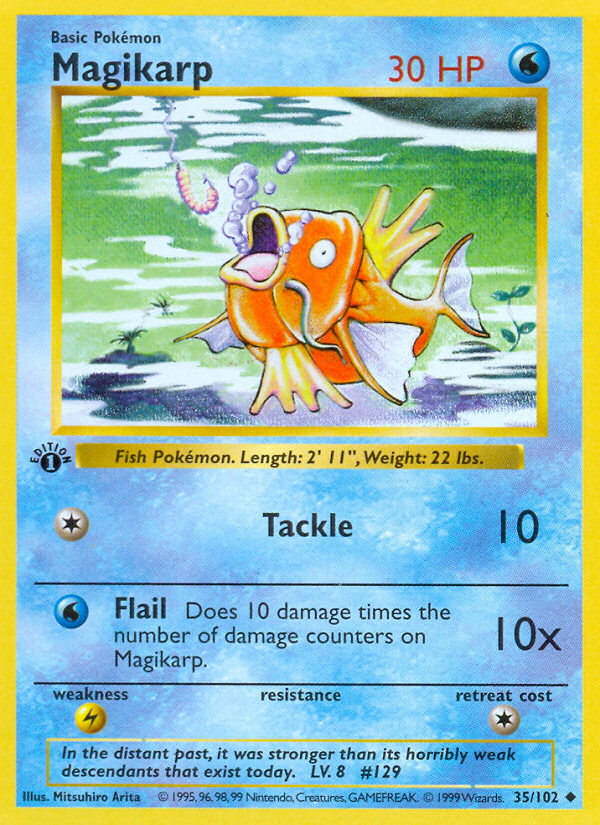Magikarp (35/102) (Shadowless) [Base Set 1st Edition] | Card Merchant Takapuna